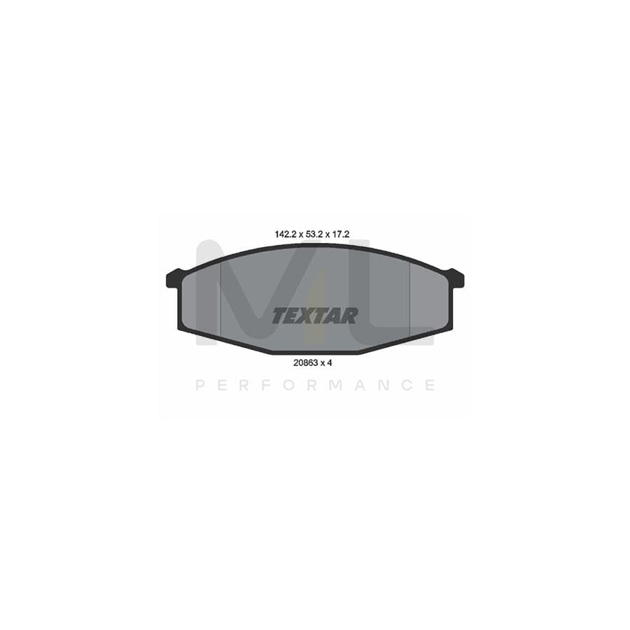 TEXTAR 2086301 Brake pad set for NISSAN PATROL not prepared for wear indicator | ML Performance Car Parts