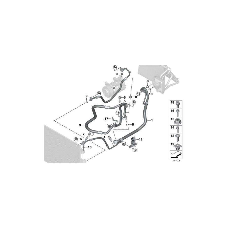 Genuine BMW 64539354534 G01 G02 Refrigerant Line, Dual Line R1234YF (Inc. X4) | ML Performance US Car Parts