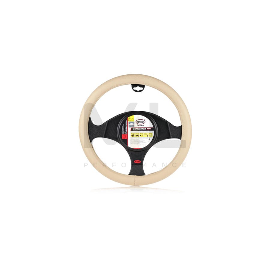 HEYNER SoftComfort Pro 603500 Steering wheel cover Beige, Ø: 37-39cm, PVC