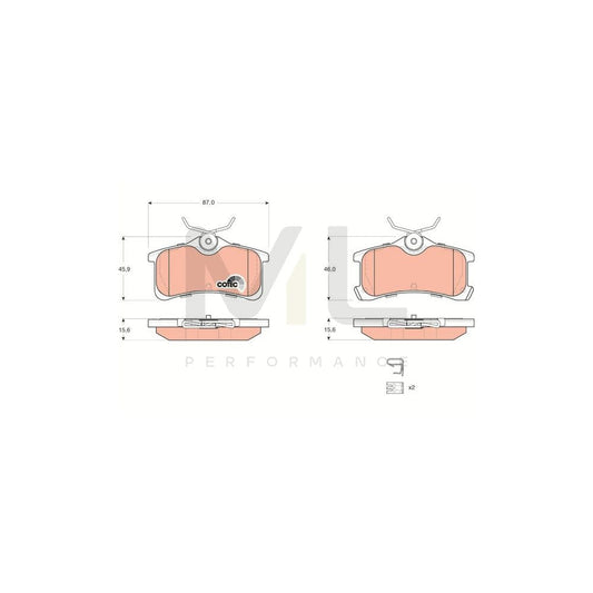 TRW Cotec Gdb3334 Brake Pad Set With Acoustic Wear Warning, With Accessories | ML Performance Car Parts