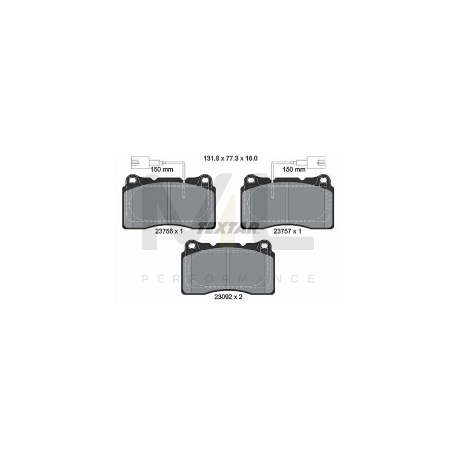 TEXTAR 2375603 Brake pad set for ALFA ROMEO GIULIETTA with integrated wear warning contact | ML Performance Car Parts