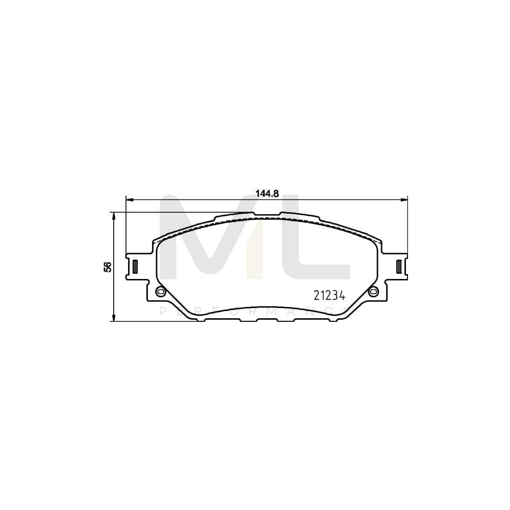Hella 8DB 355 037-801 Brake Pad Set For Toyota Hilux Viii Pickup Incl. Wear Warning Contact, With Accessories