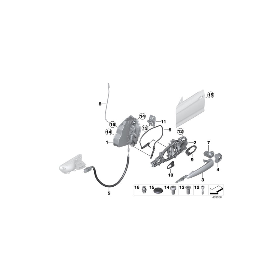 Genuine BMW 51217380549 F36 F34 Carrier, Outside Door Handle, Front Left (Inc. 330iX, 320iX & 418i) | ML Performance US Car Parts