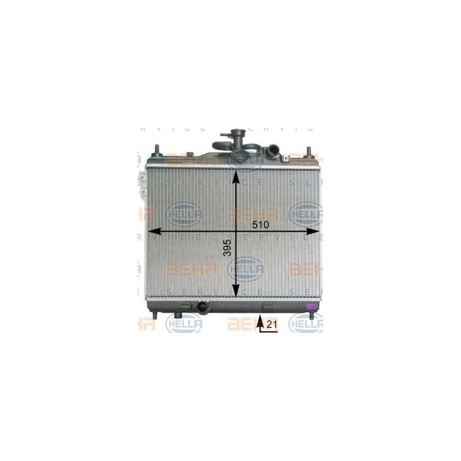 Hella 8MK 376 762-021 Engine Radiator For Hyundai Getz (TB)