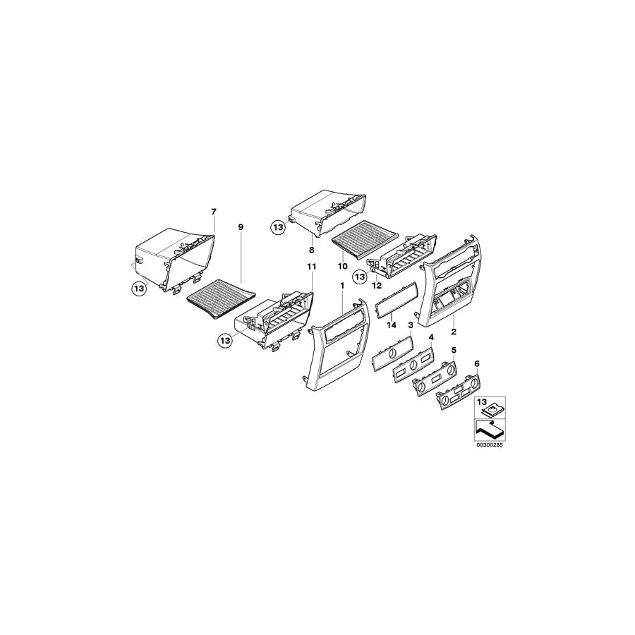 Genuine BMW 51166973521 E70 E70 Oddments Tray Centre Console, Rear GRAU (Inc. X5 3.5d, X5 35iX & X5 M50dX) | ML Performance US Car Parts