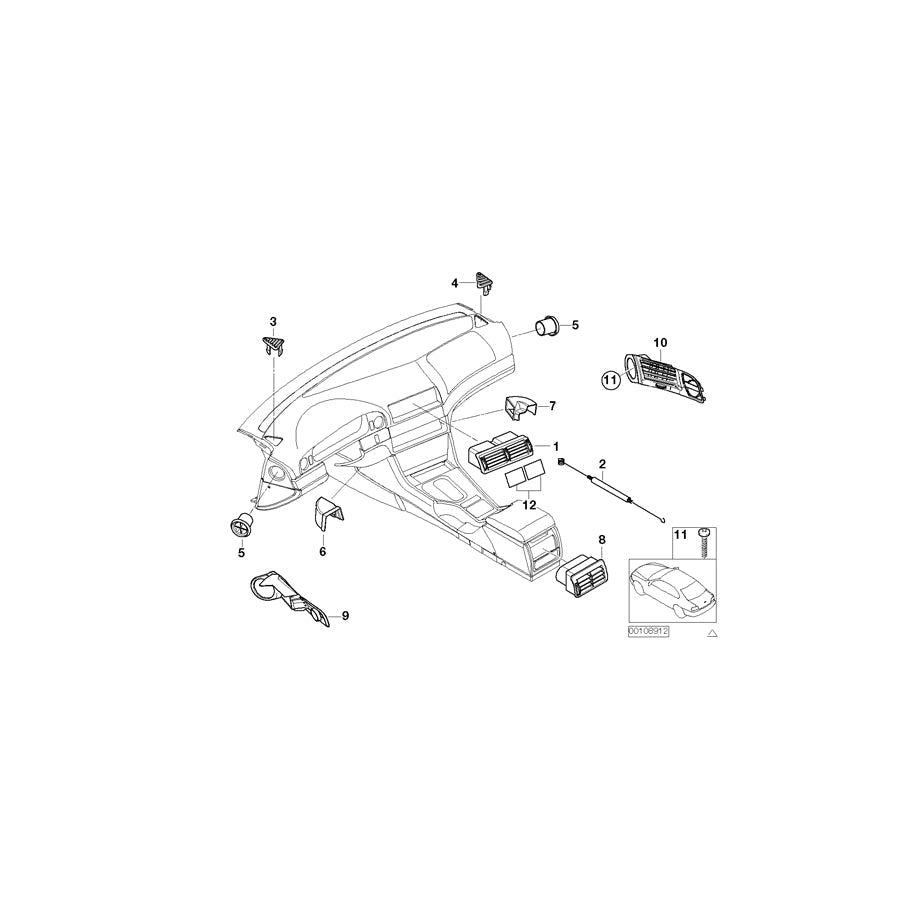 Genuine BMW 64228198976 E39 Covering Defroster Nozzle Right DUNKELBEIGE (Inc. 530i, M5 & 540i) | ML Performance US Car Parts