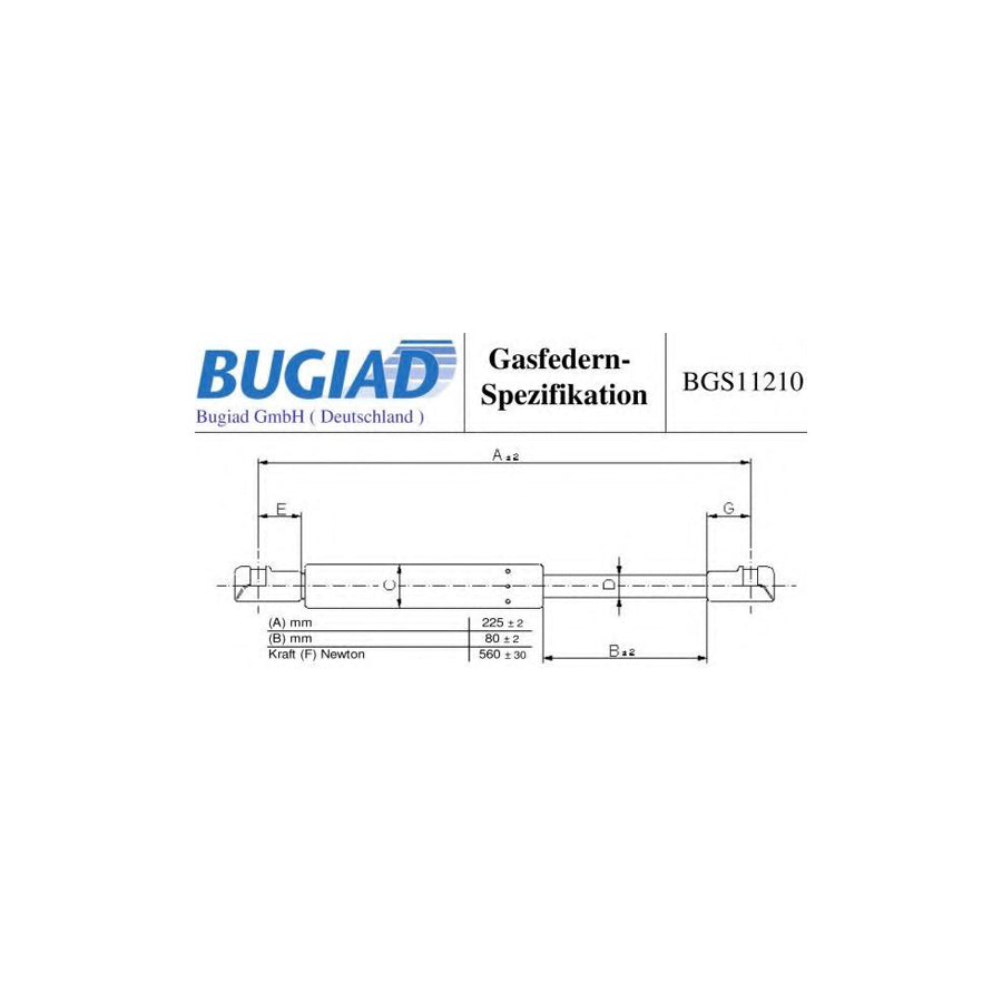 BUGIAD Bgs11210 Bonnet Strut