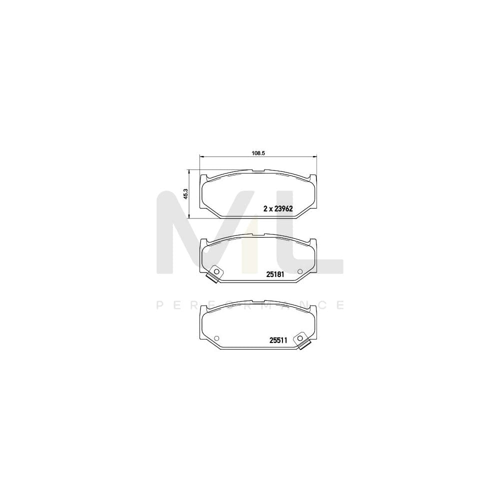Hella 8DB 355 021-121 Brake Pad Set With Acoustic Wear Warning