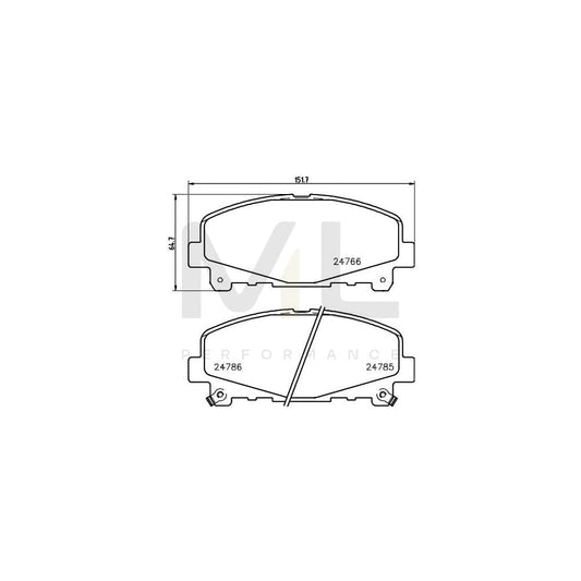 Hella 8DB 355 013-881 Brake Pad Set For Honda Accord With Acoustic Wear Warning