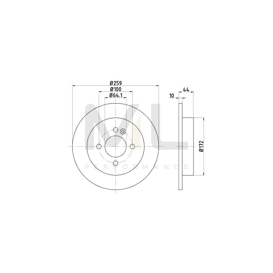 TEXTAR PRO 92107603 Brake Disc Solid, Coated, without wheel hub, without wheel studs | ML Performance Car Parts