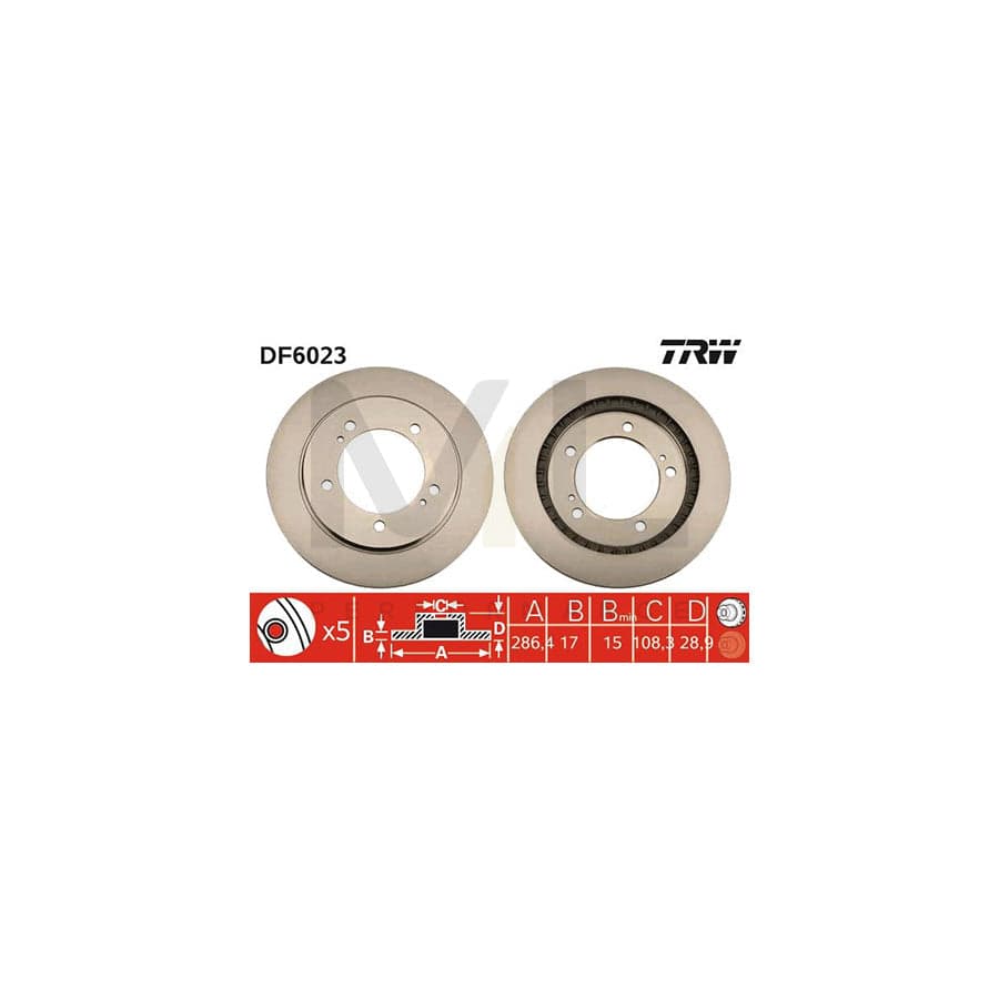 TRW DF6023 Brake Disc for SUZUKI GRAND VITARA Vented, Painted | ML Performance Car Parts