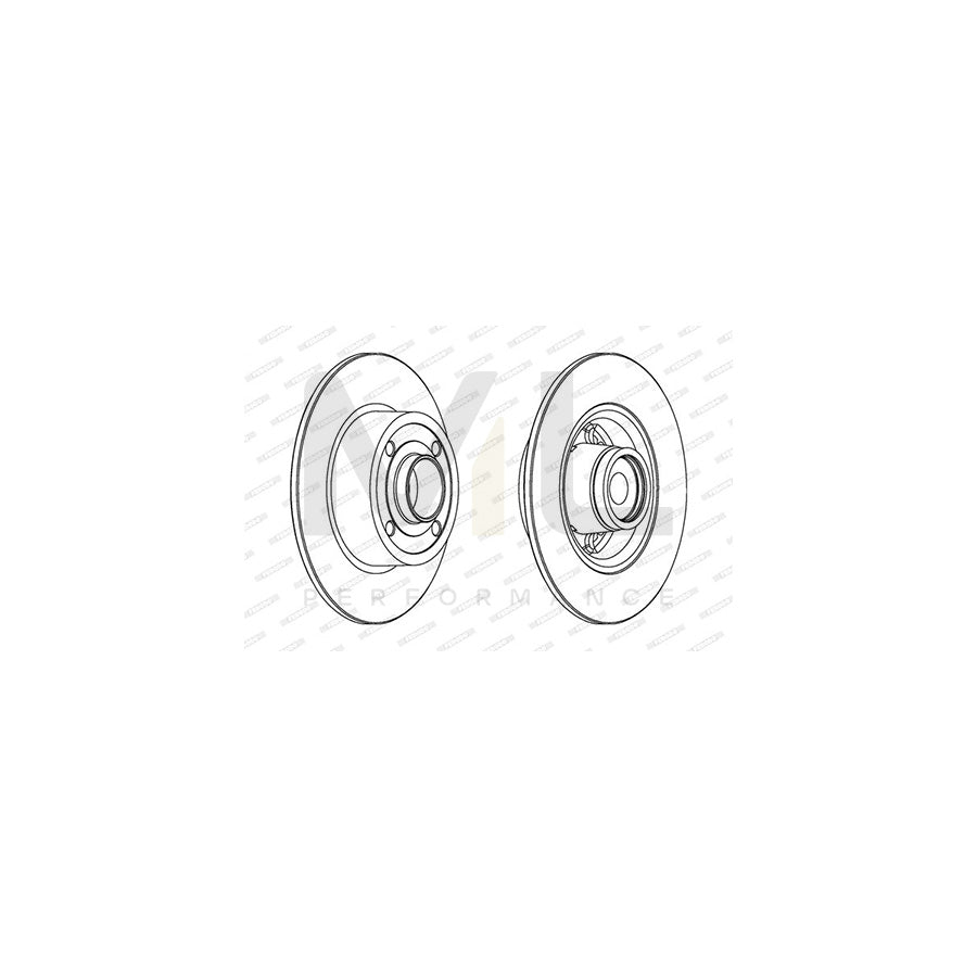 FERODO PREMIER DDF1571-1 Brake Disc Solid, with ABS sensor ring, with wheel bearing | ML Performance Car Parts