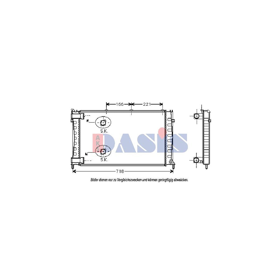 AKS Dasis 130950T Engine Radiator Suitable for Mercedes-Benz T2