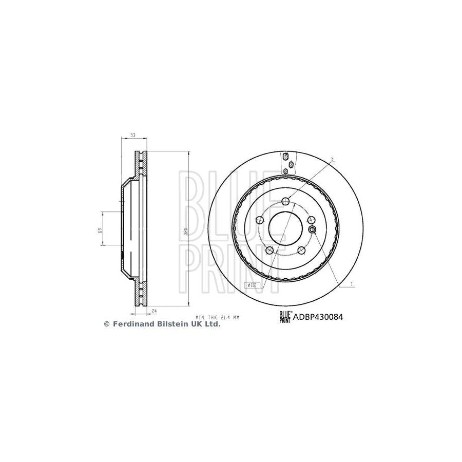 Blue Print Adbp430084 Brake Disc Suitable for Mercedes-Benz S-Class