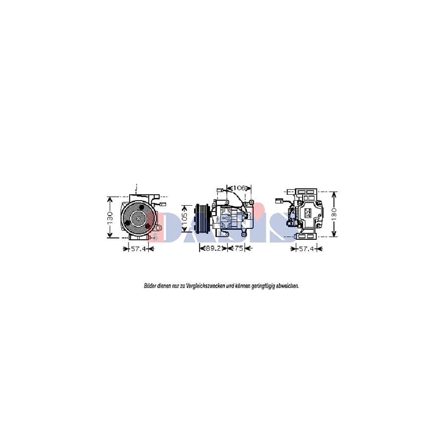 AKS Dasis 850386N Compressor, Air Conditioning for Mazda 3
