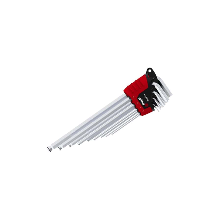 Wiha WHA43851 ErgoStar MagicRing® Hex Ball End L-key Set, 9 Piece