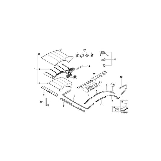 Genuine BMW 54347154665 E64 Rail F Cowl Gasket (Inc. 650i, 635d & M6) | ML Performance US Car Parts