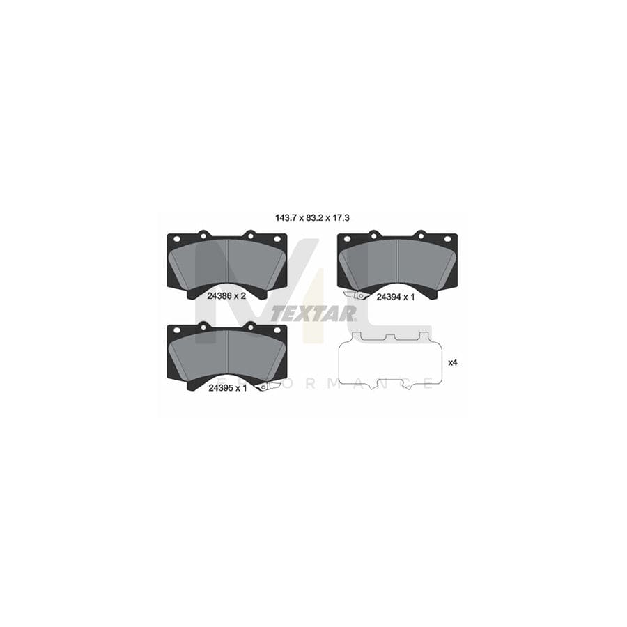 TEXTAR 2438601 Brake pad set with acoustic wear warning | ML Performance Car Parts