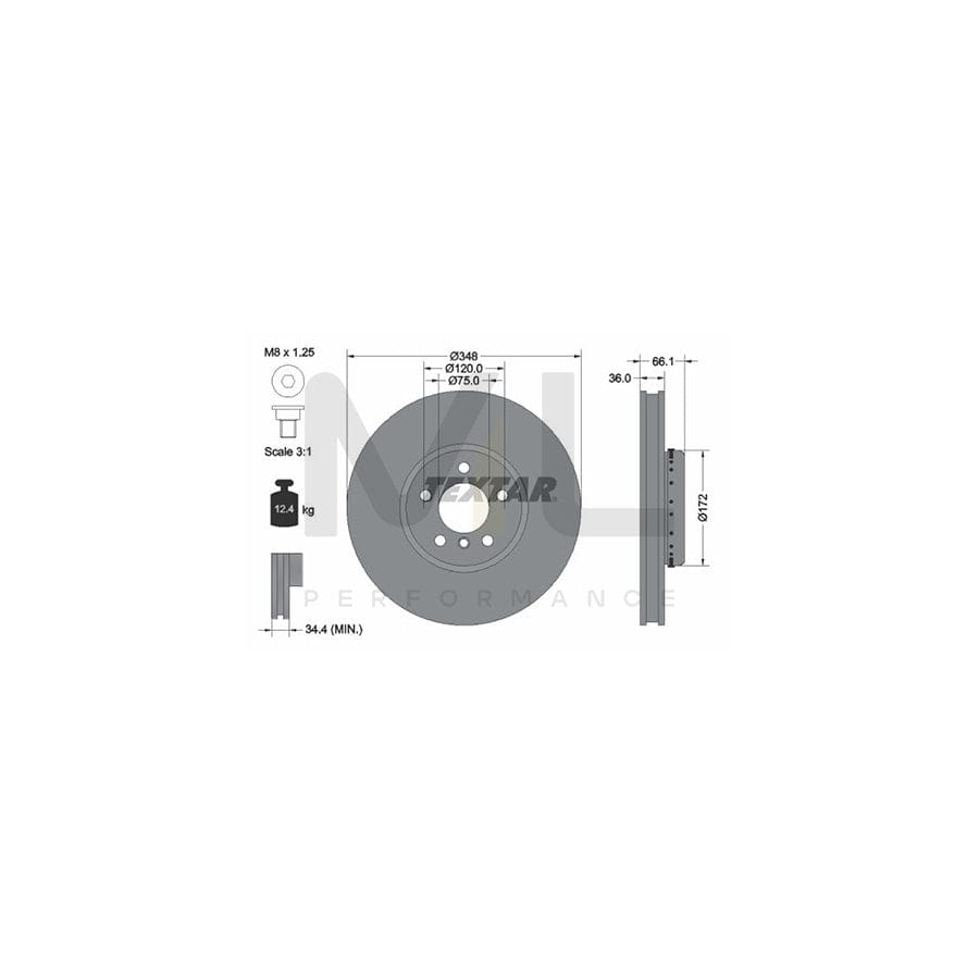 TEXTAR PRO+ 92253725 Brake Disc Internally Vented, Two-piece brake disc, Coated, High-carbon, with bolts/screws, without wheel hub, without wheel studs | ML Performance Car Parts