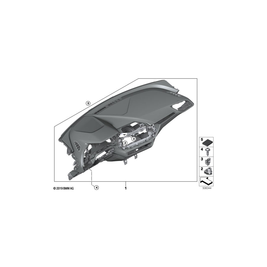 Genuine BMW 51456962262 F40 F44 Instrument Panel Without Ornamental Seam SCHWARZ/SCHWARZ (Inc. 218i, 228iX & 118i) | ML Performance US Car Parts