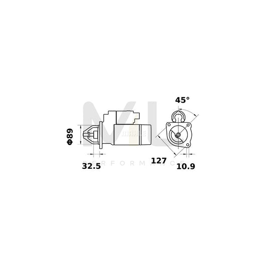 MAHLE ORIGINAL MS 57 Starter motor 12V 1,1kW, Teeth Quant.: 9 | ML Performance Car Parts