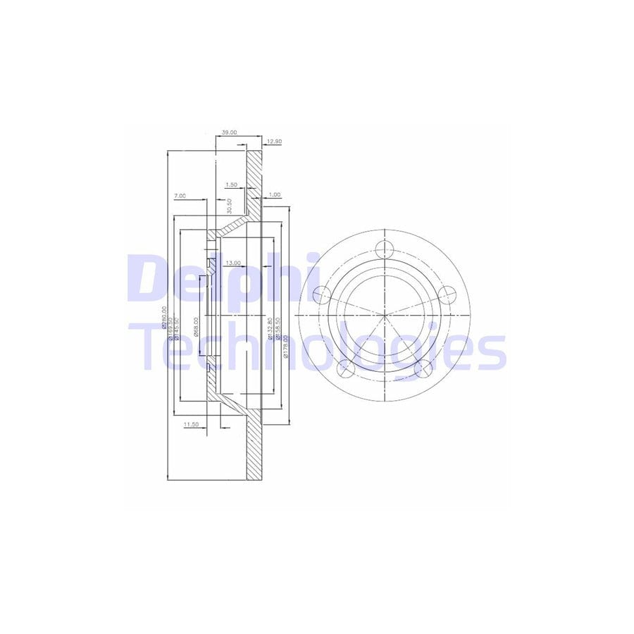 Delphi Bg2987 Brake Disc For Audi A4