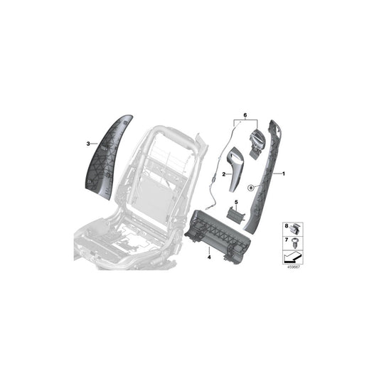 Genuine BMW 52107261794 F33 F06 Trim For Backrest, Inner Right SCHWARZ (Inc. 650i, 420i & 420d) | ML Performance US Car Parts