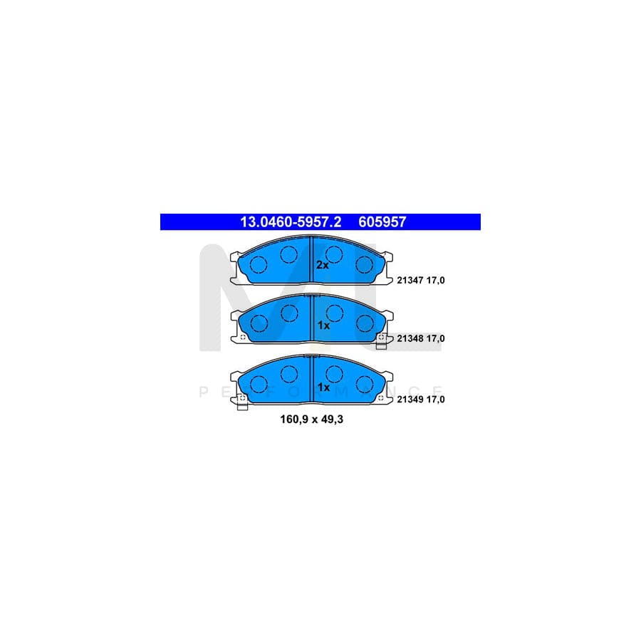 ATE 13.0460-5957.2 Brake pad set with acoustic wear warning