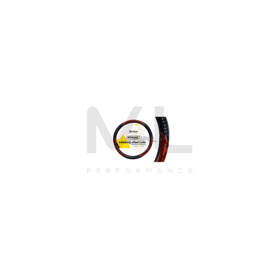 AMiO SWC-11-L 01370 Steering wheel cover Black, Brown, Ø: 39-41cm, wood effect