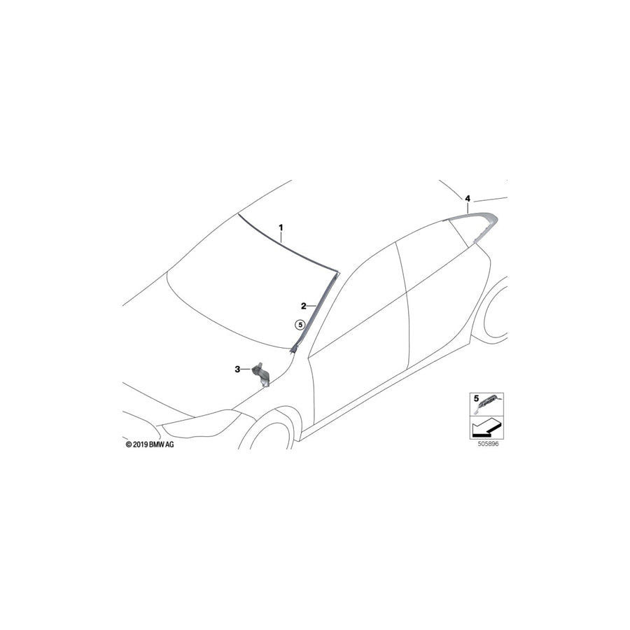 Genuine BMW 51377483186 F44 Finisher, Side Window, Rear Right SCHWARZ HOCHGLA (Inc. M235iX, 218i & 220d) | ML Performance US