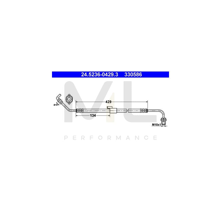 ATE 24.5236-0429.3 Brake Hose for FORD TRANSIT 429mm, M10x1