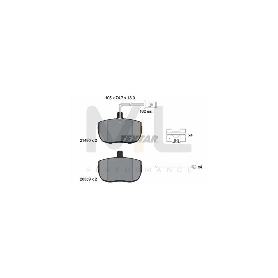 TEXTAR 2148001 Brake pad set with integrated wear warning contact | ML Performance Car Parts