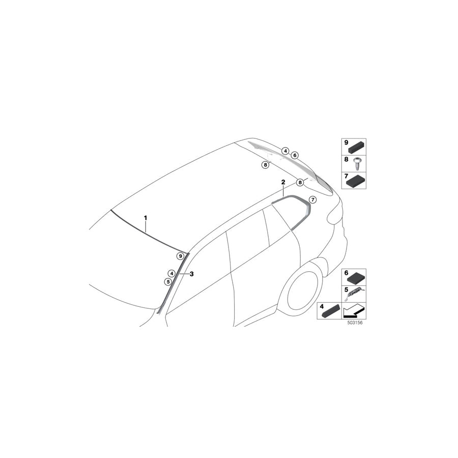 Genuine BMW 51377446223 G06 Finisher, Side Window, Rear Left SHADOWLINE (Inc. X6 30iX, X6 40iX & X6 M50dX) | ML Performance US