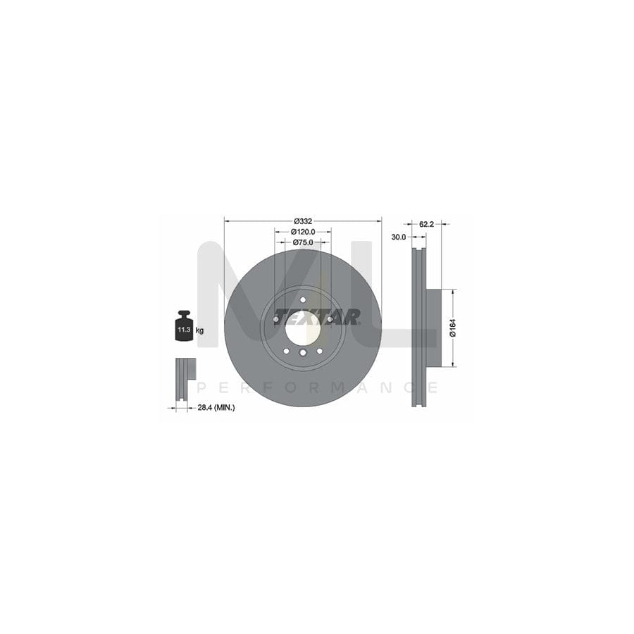TEXTAR PRO+ 92160805 Brake Disc Internally Vented, Coated, High-carbon, without wheel hub, without wheel studs | ML Performance Car Parts