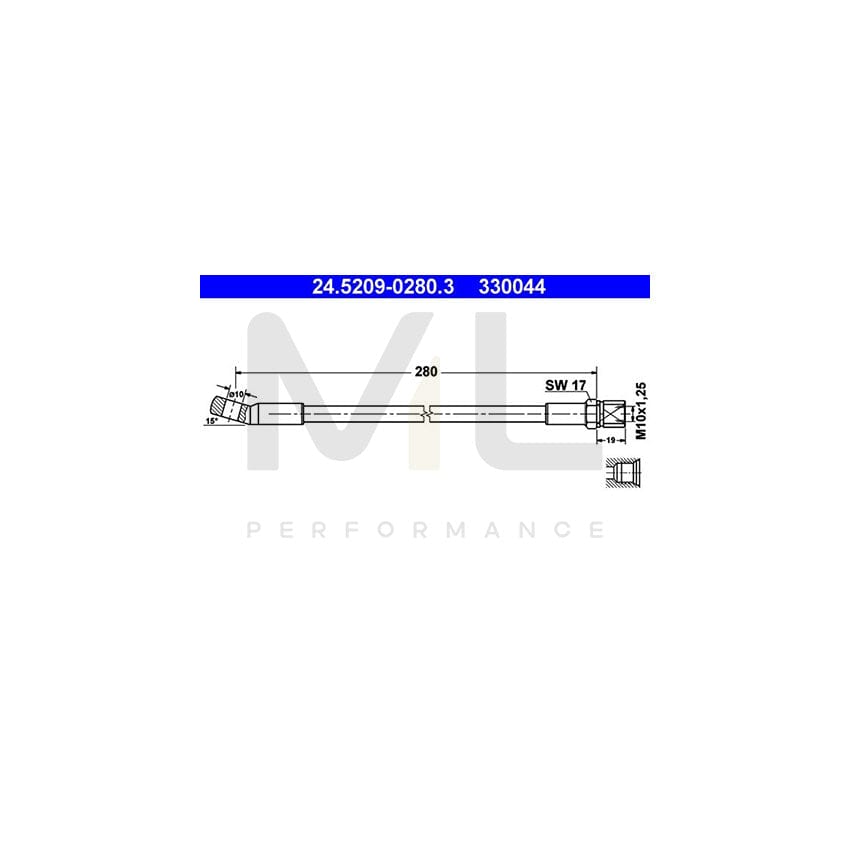 ATE 24.5209-0280.3 Brake Hose 280mm, M10x1,25