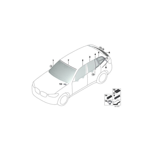 Genuine BMW 51377410060 G01 Side Window, Rigid, Rear Right (Inc. X3 20i 1.6, X3 20dX & X3 18d) | ML Performance US