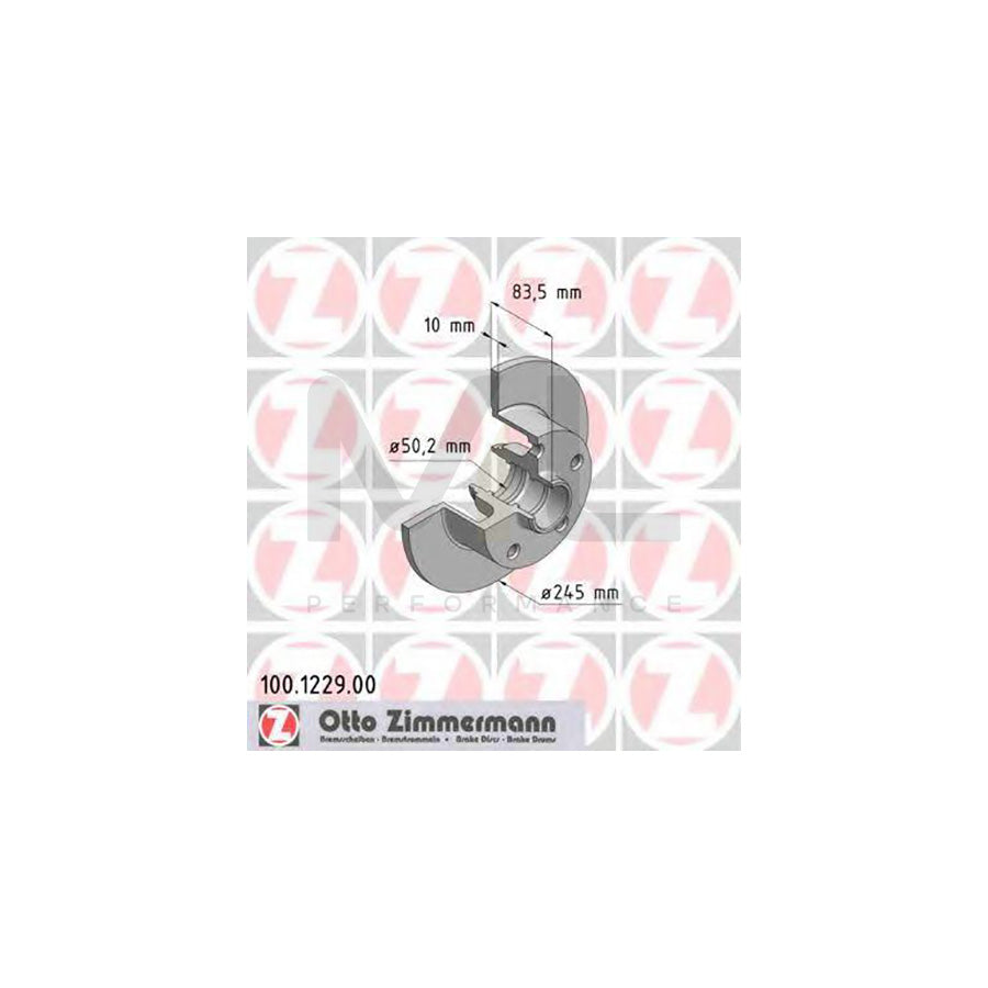ZIMMERMANN 100.1229.00 Brake Disc for AUDI A4 Solid  - 1 piece