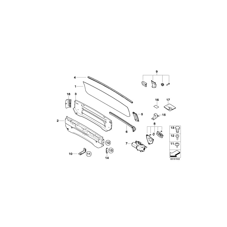 Genuine BMW 54347123317 E64 Bracket Rear Window (Inc. 645Ci, 635d & M6) | ML Performance US Car Parts