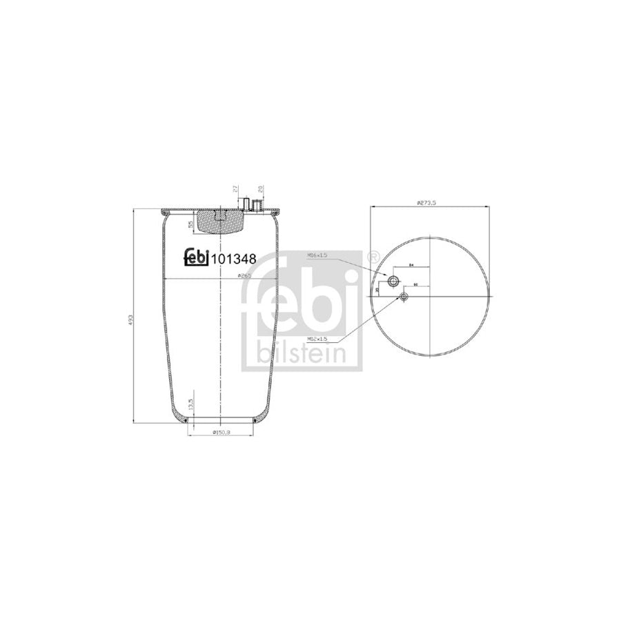 Febi Bilstein 101348 Boot, Air Suspension