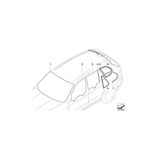 Genuine BMW 51377207873 E70 Green Side Window With Left Gasket (Inc. X5 3.5d, X5 35iX & X5 3.0si) | ML Performance US