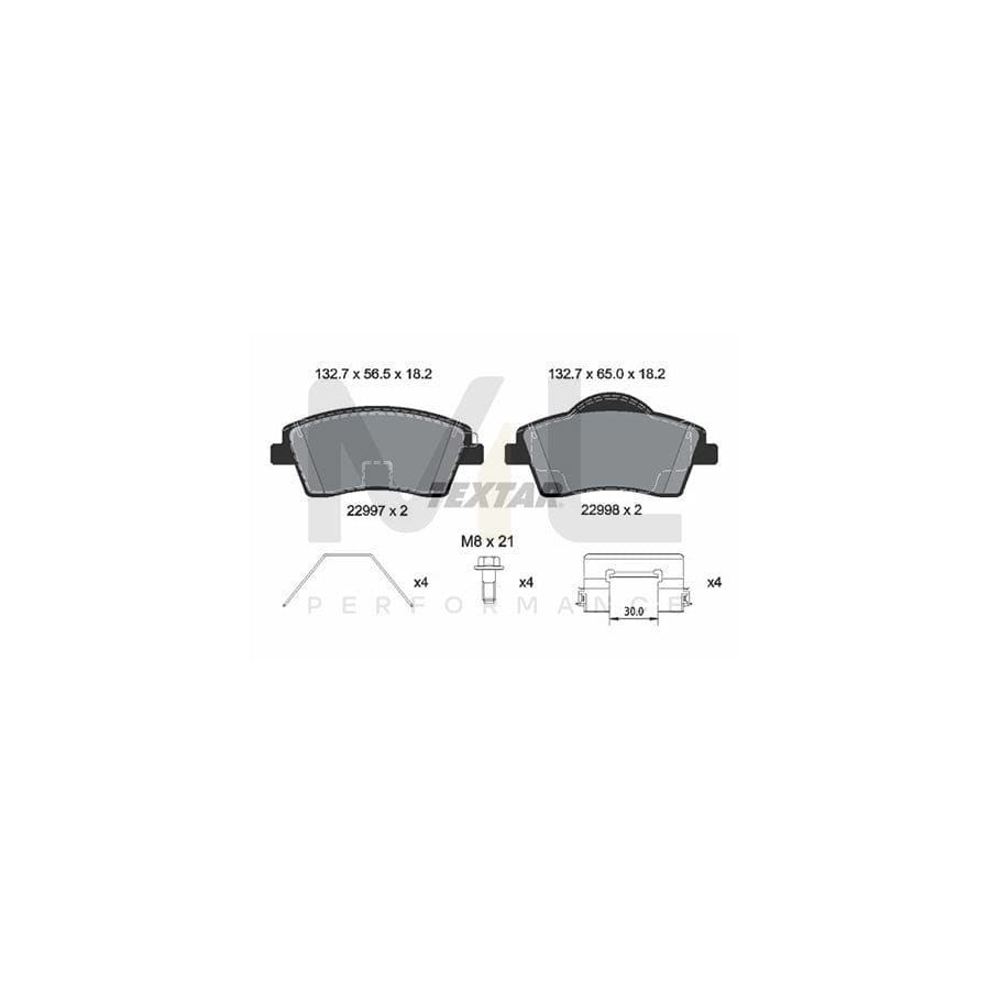 TEXTAR 2299701 Brake pad set for VOLVO XC40 (536) not prepared for wear indicator, with brake caliper screws, with accessories | ML Performance Car Parts