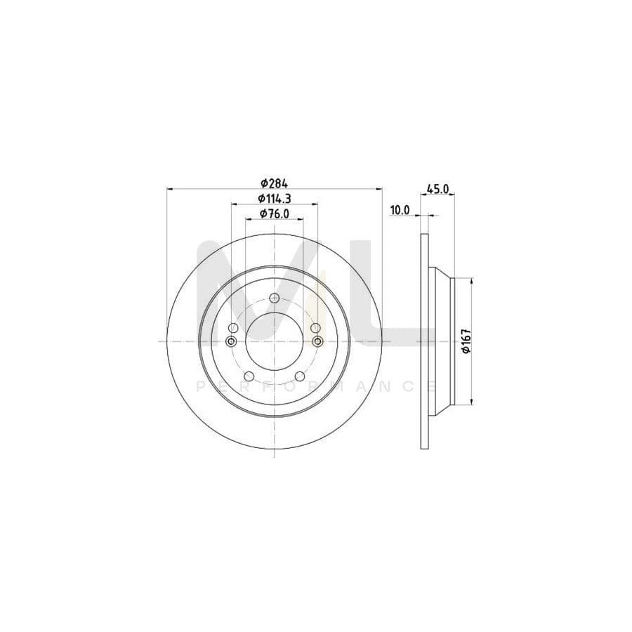 HELLA PRO 8DD 355 120-471 Brake Disc Solid, Coated, without wheel hub, without wheel studs