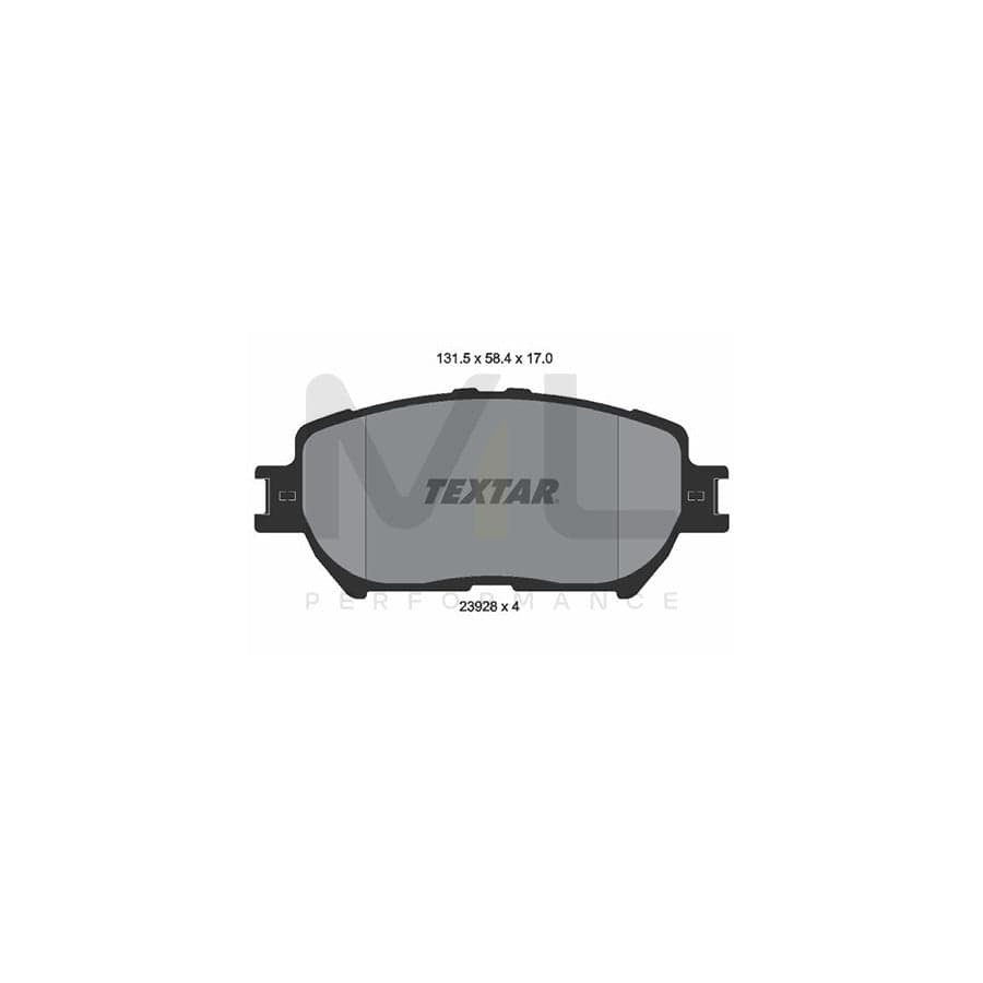 TEXTAR 2392801 Brake pad set not prepared for wear indicator | ML Performance Car Parts