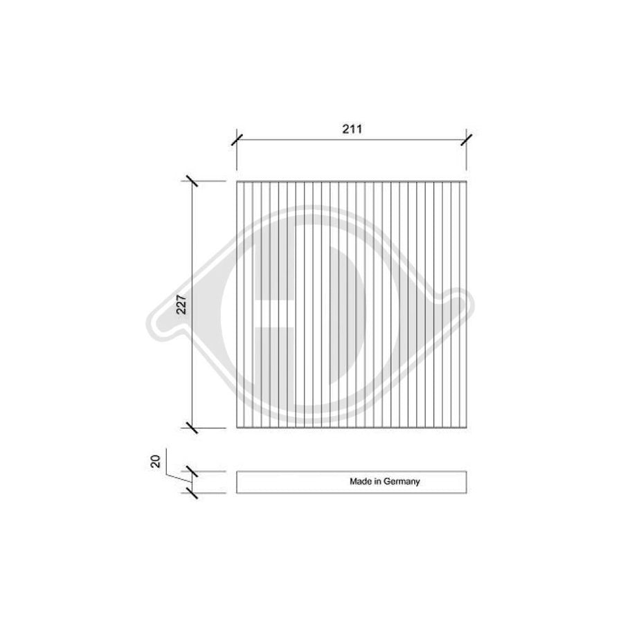 DIEDERICHS DCI0229 Pollen Filter For Nissan Micra IV Hatchback (K13)