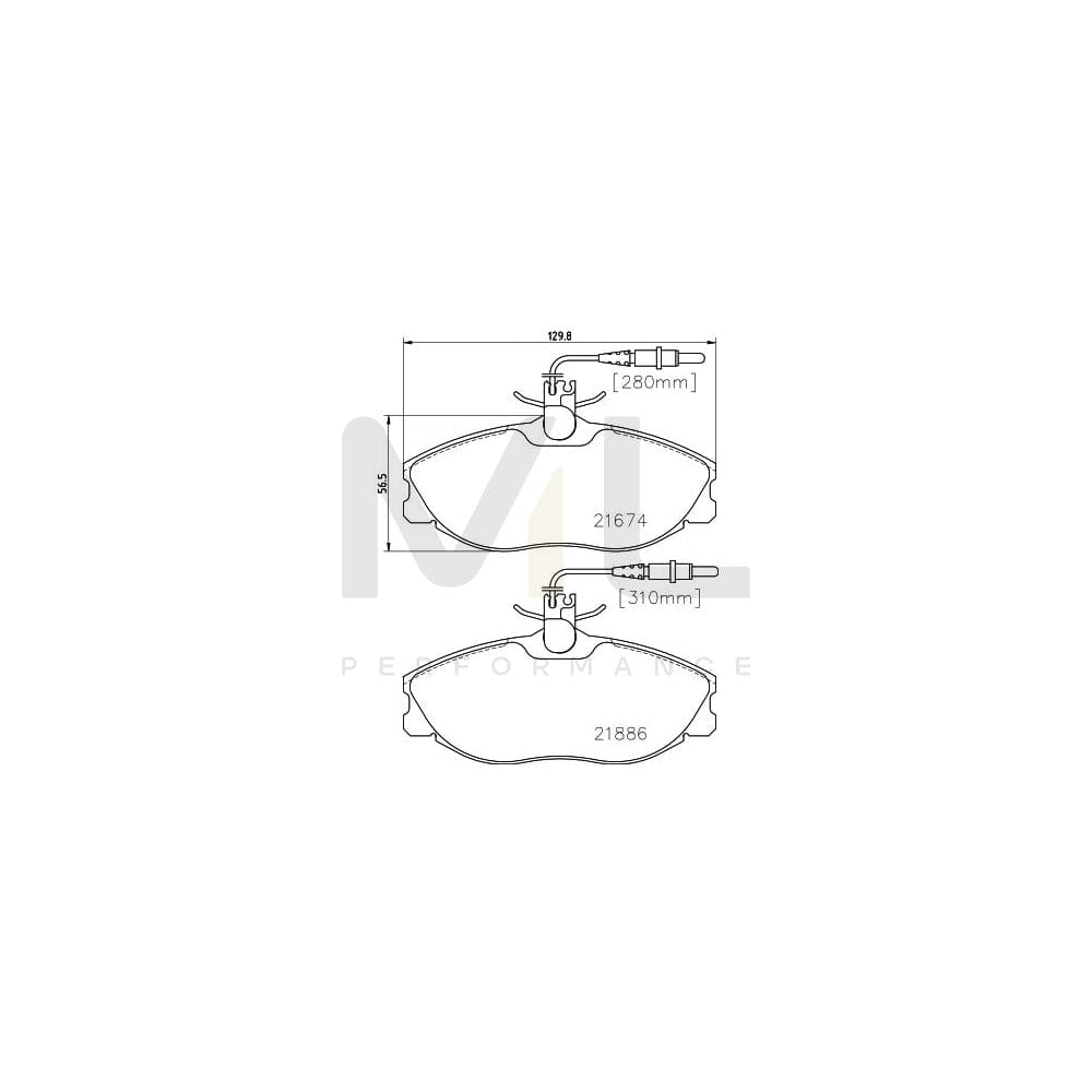 Hella 8DB 355 018-221 Brake Pad Set With Integrated Wear Warning Contact, With Brake Caliper Screws, With Accessories