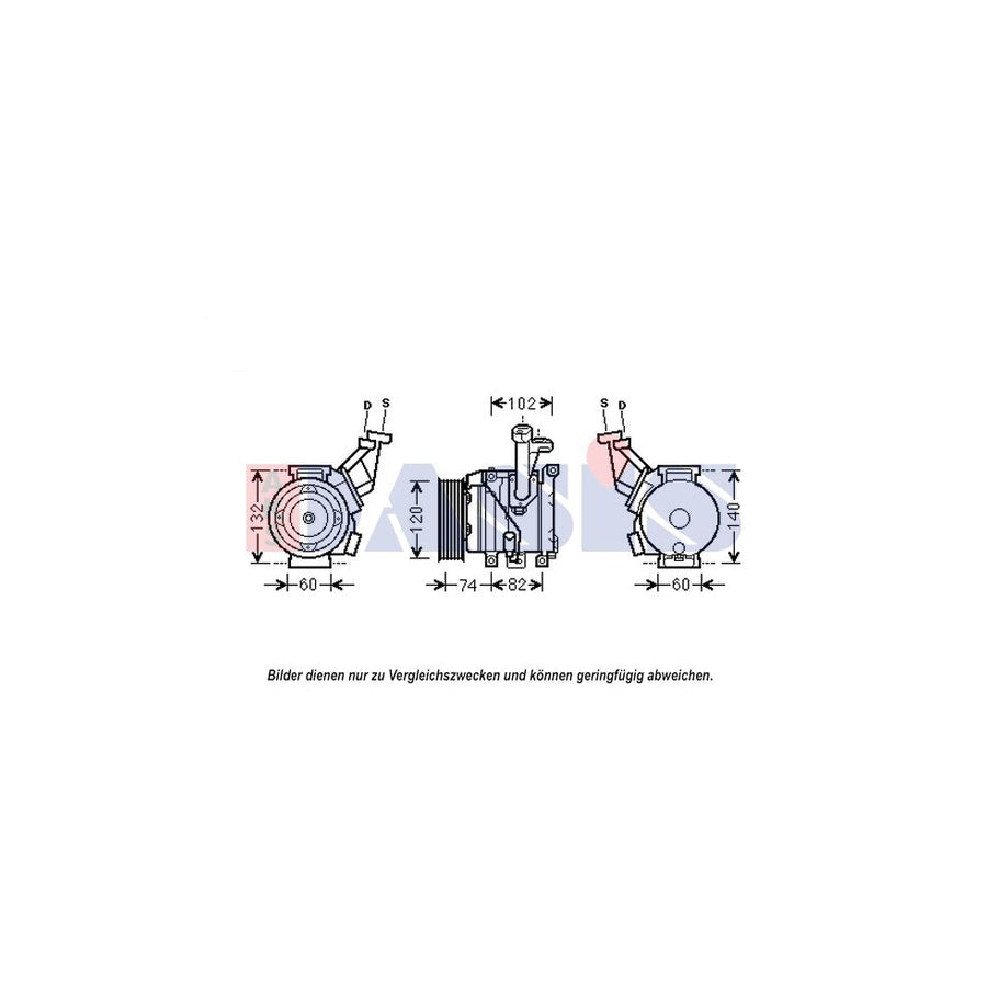 AKS Dasis 852637N Compressor, Air Conditioning for Toyota Avensis Verso (M2)