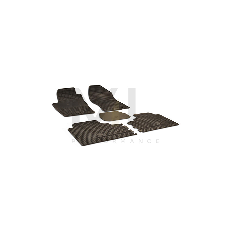 WALSER Tailored 50718 Floor mat set Elastomer, Front and Rear, Quantity: 5, Black