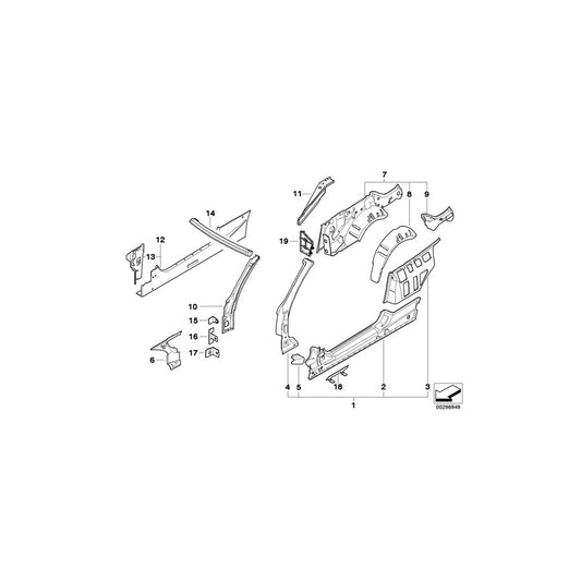 Genuine BMW 41117179600 E93 Mount, Rollover Bar, Right (Inc. 325d, 330i & 323i) | ML Performance US Car Parts