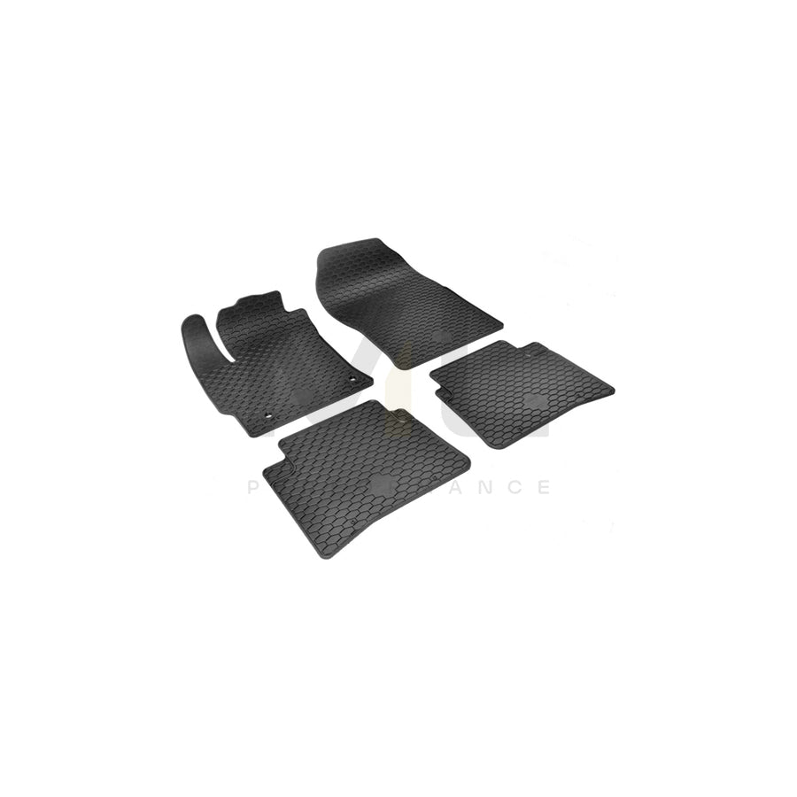 WALSER RubberLine 50880 Floor mat set Elastomer, Front and Rear, Quantity: 4, Black