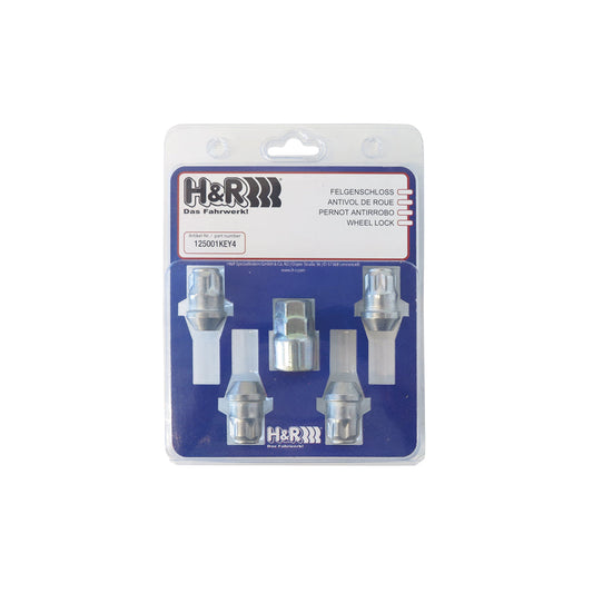 H&R 1225001KEY4 Wheel-Lock set wheel nut M12 taper head 60° | ML Performance US Car Parts